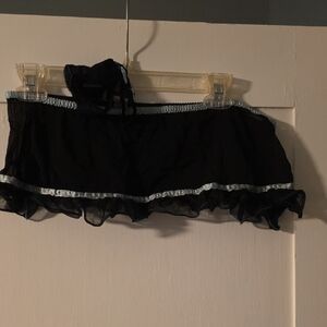 Black Sheer Ruffled Skirt With Matching Panty